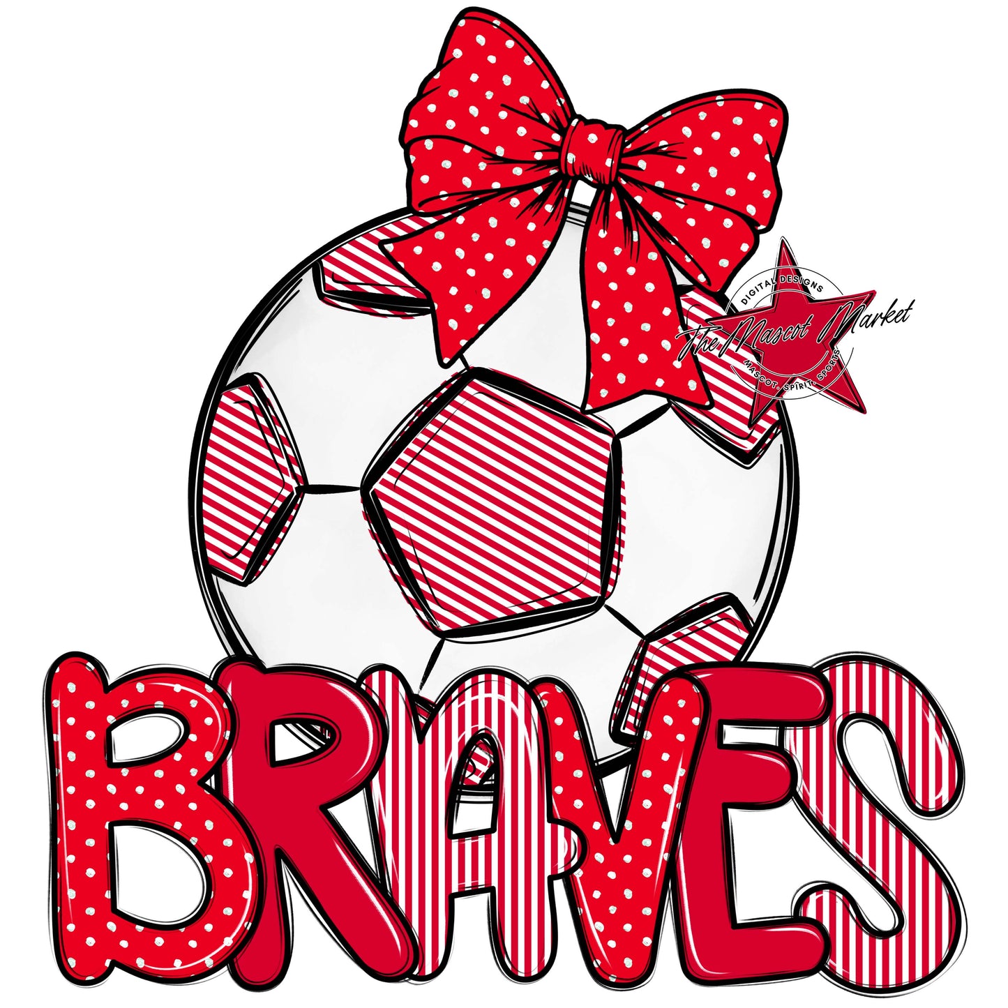 Braves Soccer Spirit Design-Red