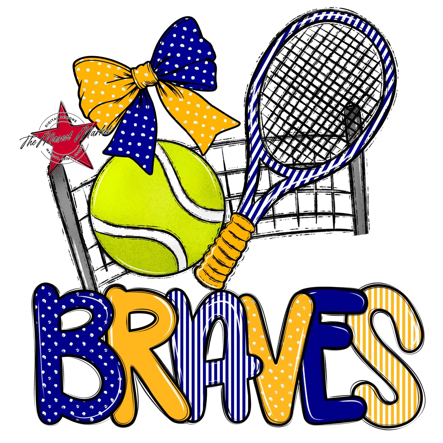 Braves Tennis Spirit Design-Blue & Yellow