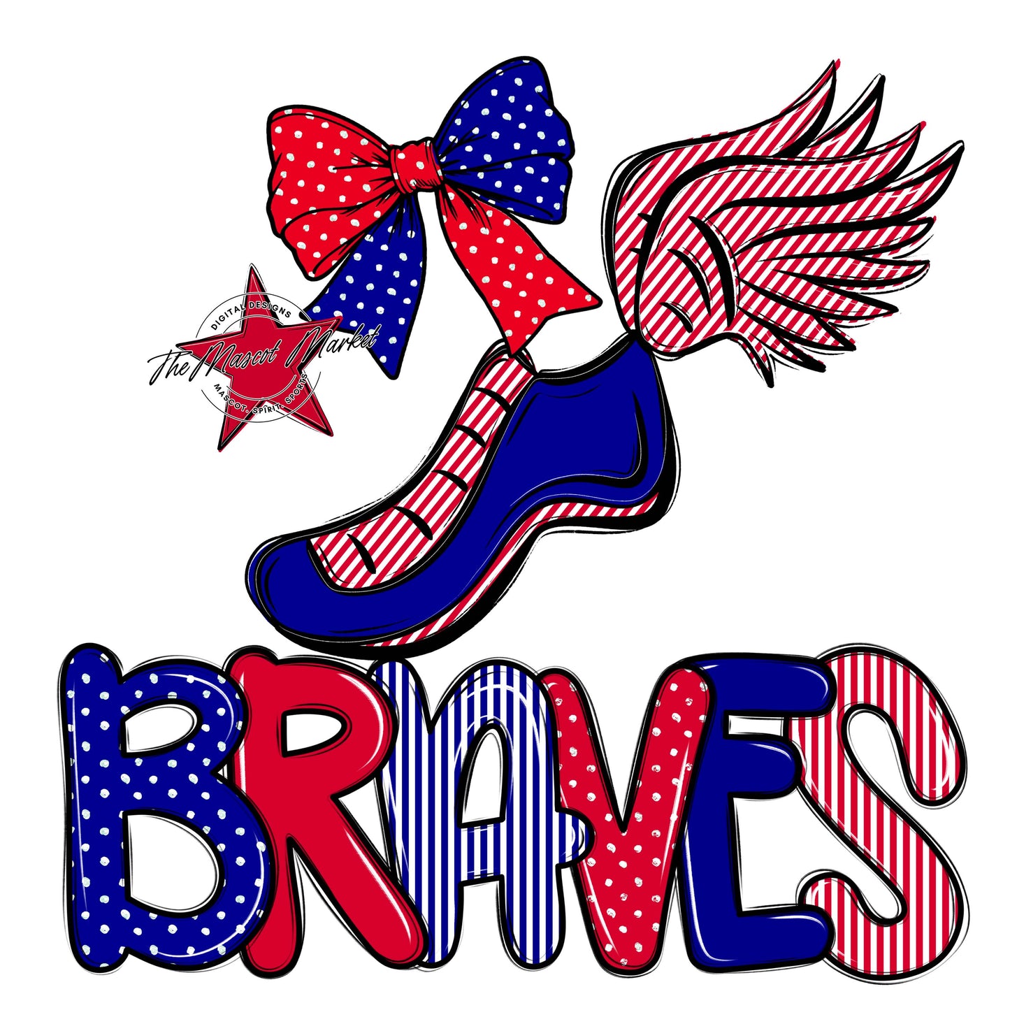 Braves Track Spirit Design-Blue & Red