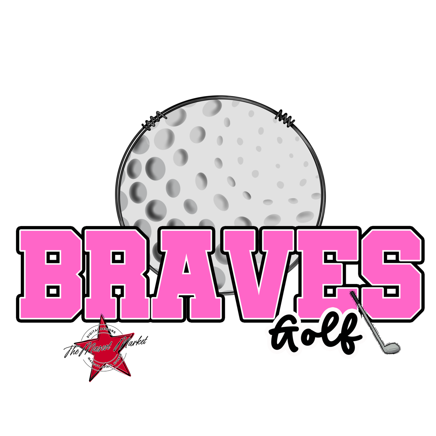 Braves Varsity Golf-Baby Pink