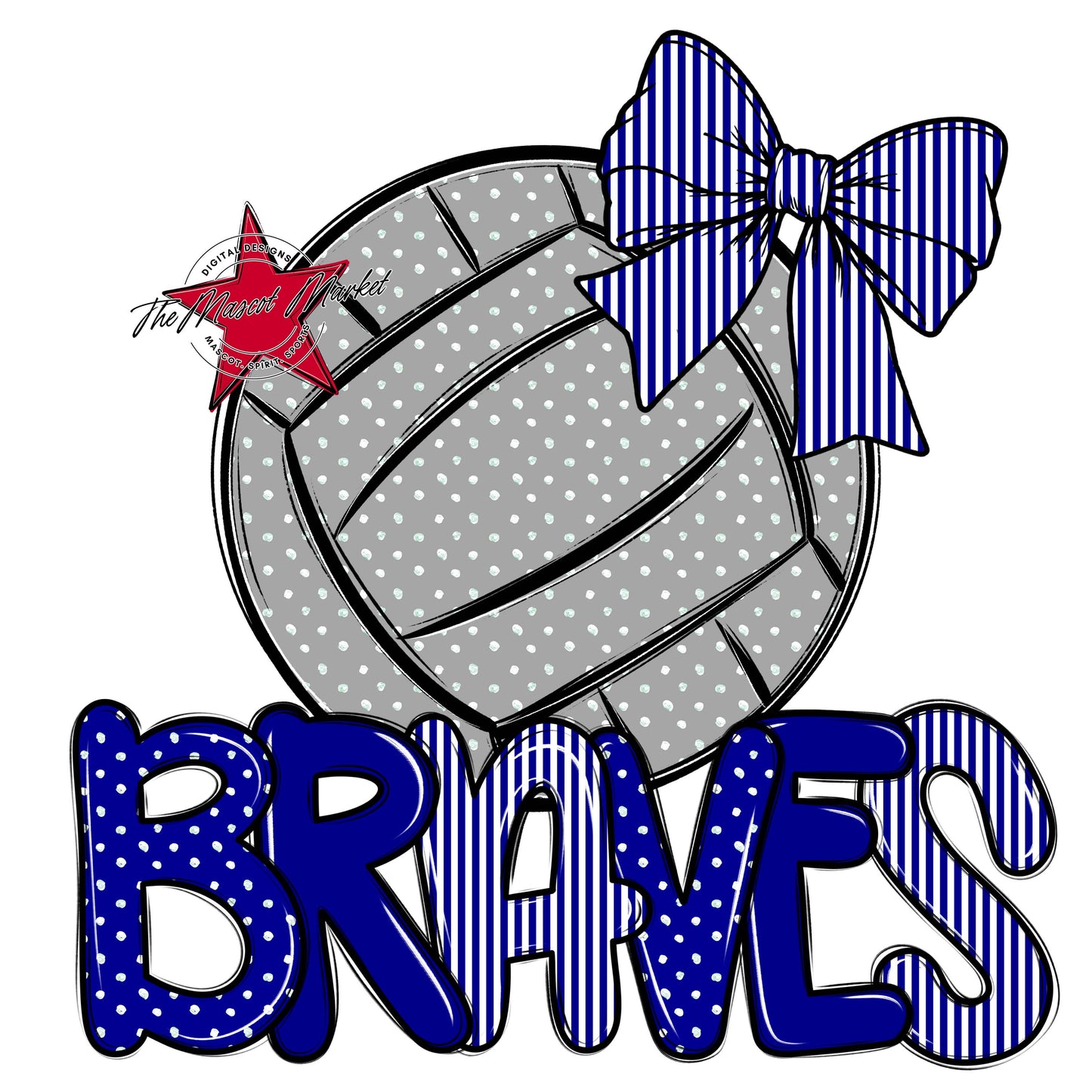 Braves Volleyball Spirit Design-Blue