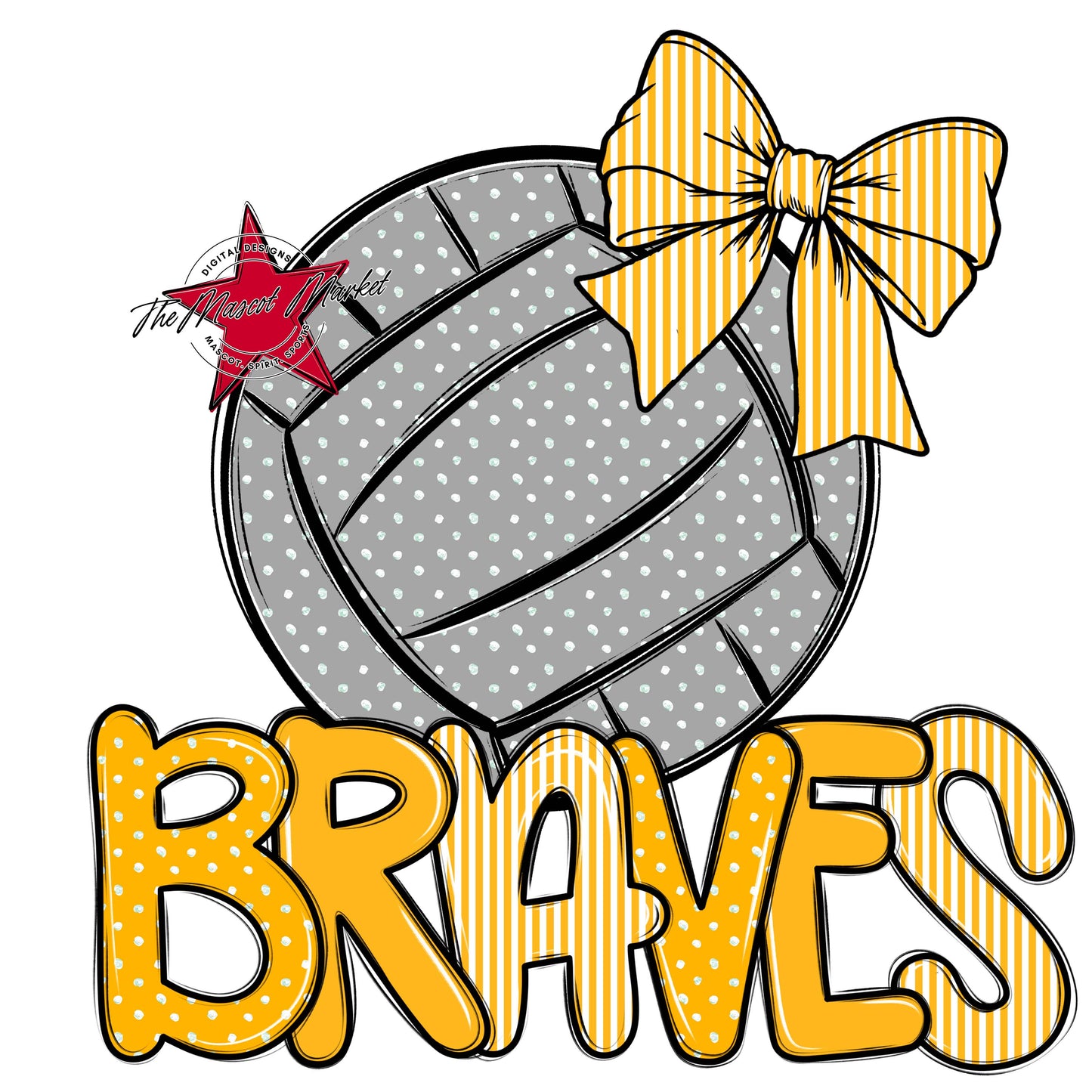 Braves Volleyball Spirit Design-Yellow