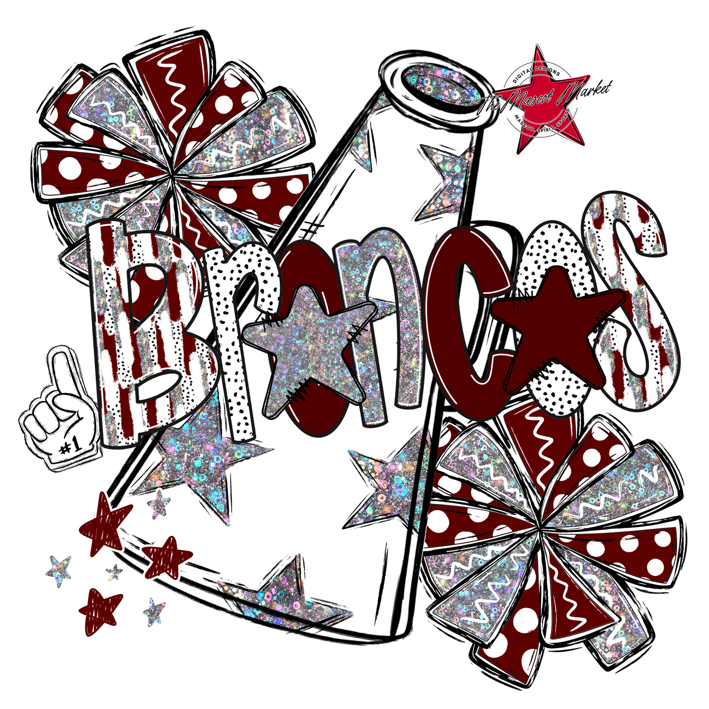 Broncos Alpha Megaphone Design-Maroon