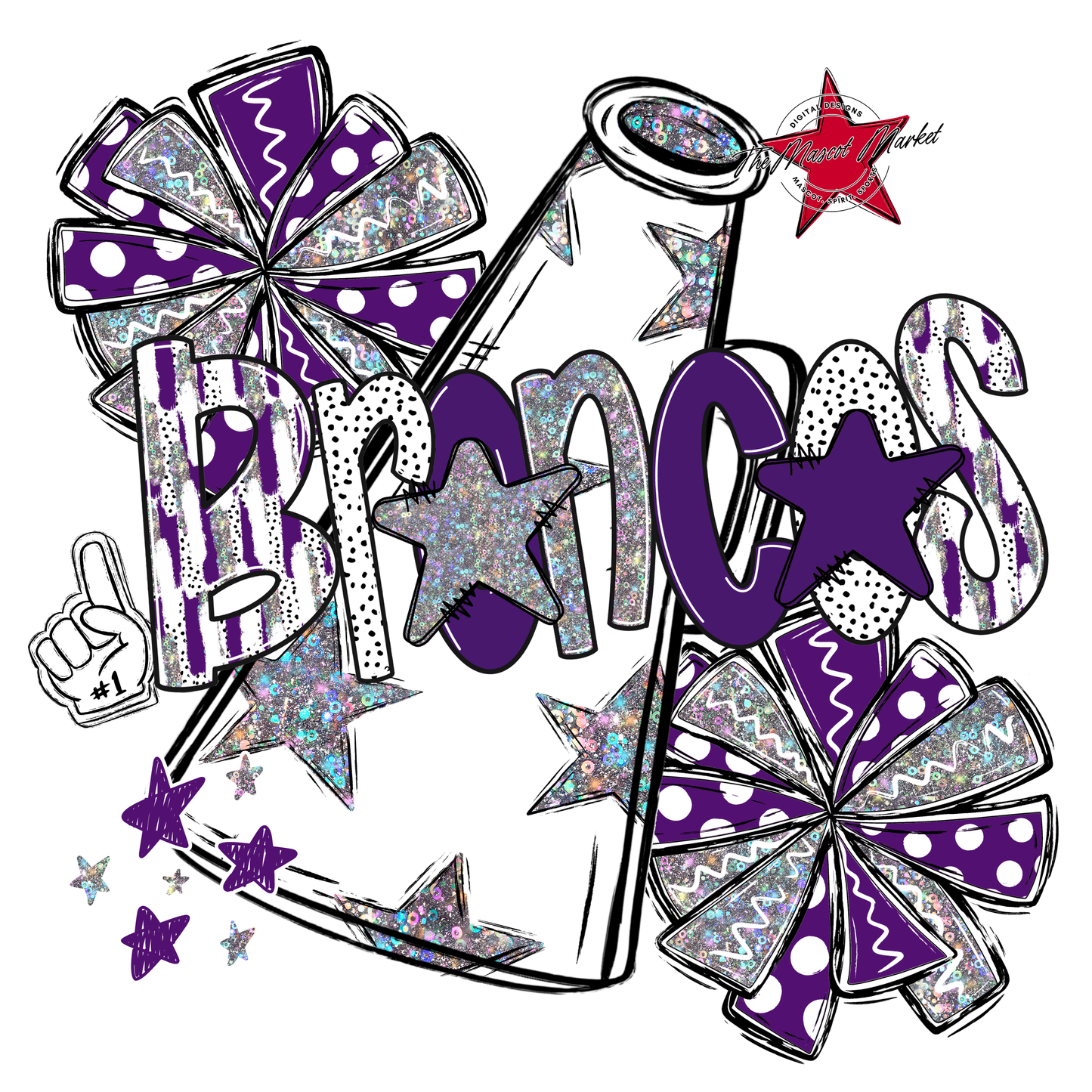 Broncos Alpha Megaphone Design-Purple