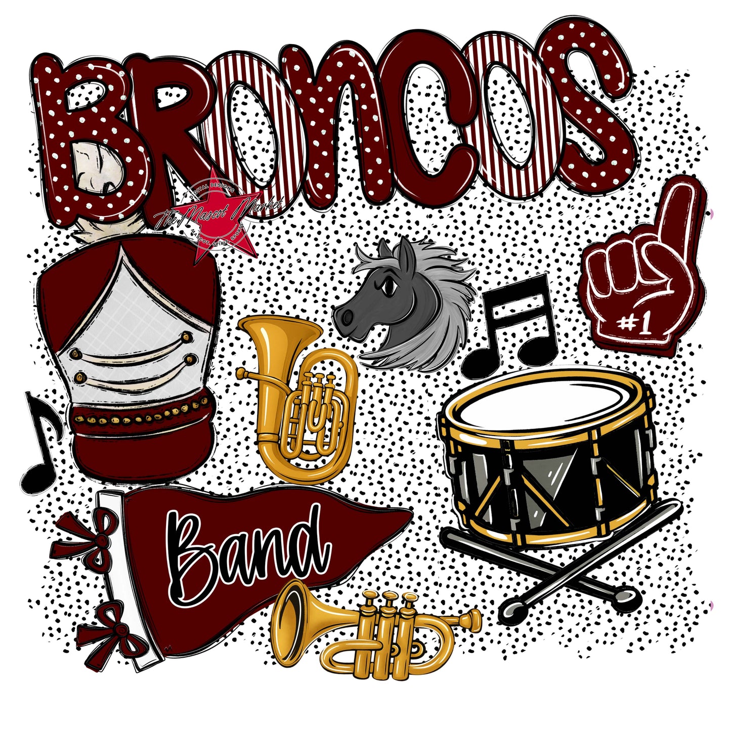 Broncos Band Spirit-Maroon