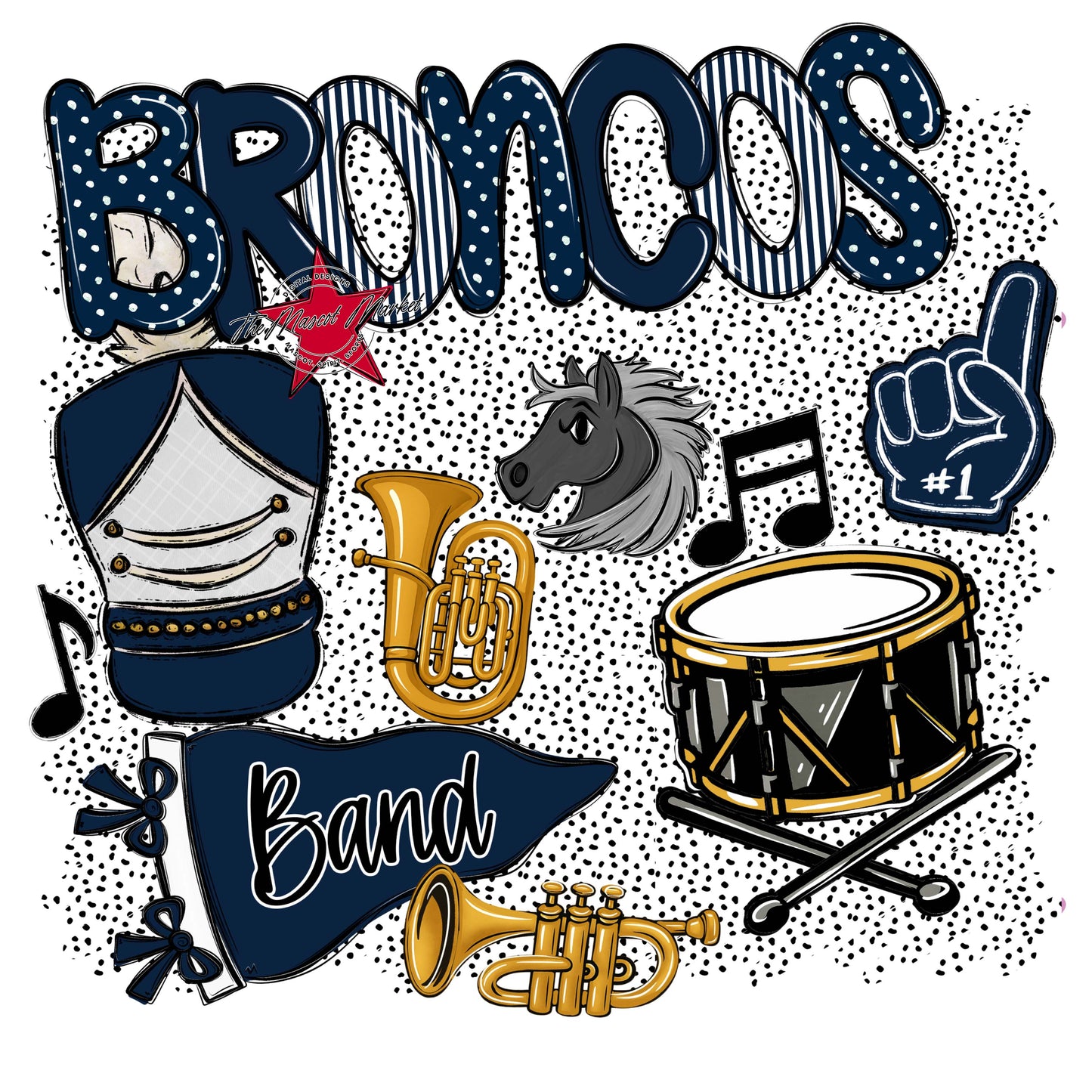 Broncos Band Spirit-Navy
