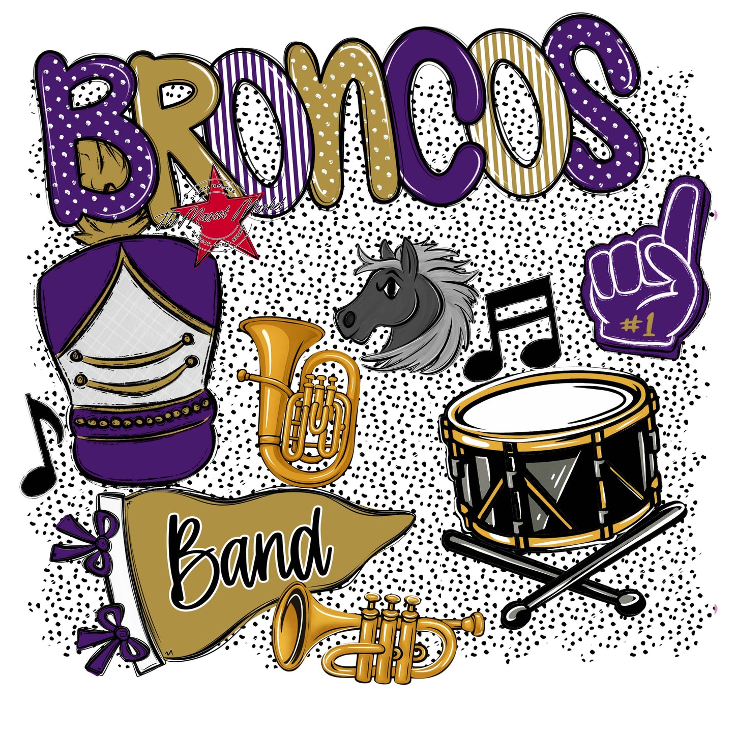 Broncos Band Spirit-Purple & Gold