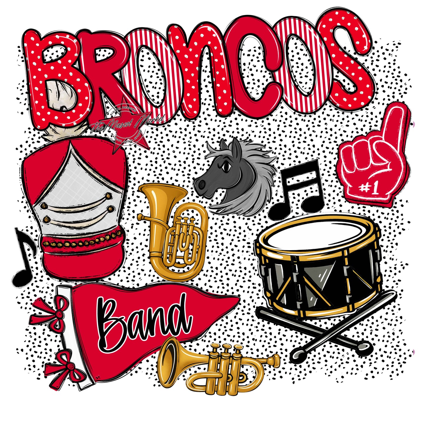 Broncos Band Spirit-Red