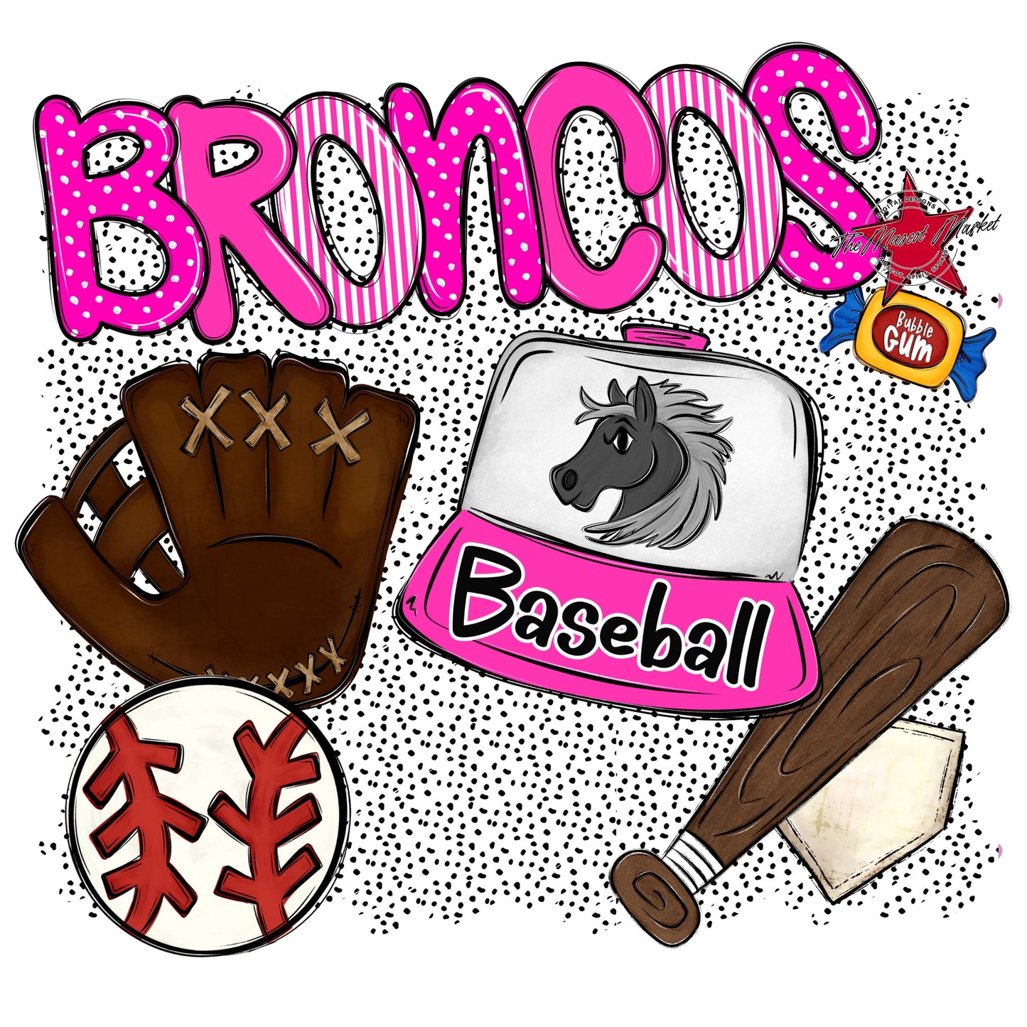Broncos Baseball Spirit-Pink