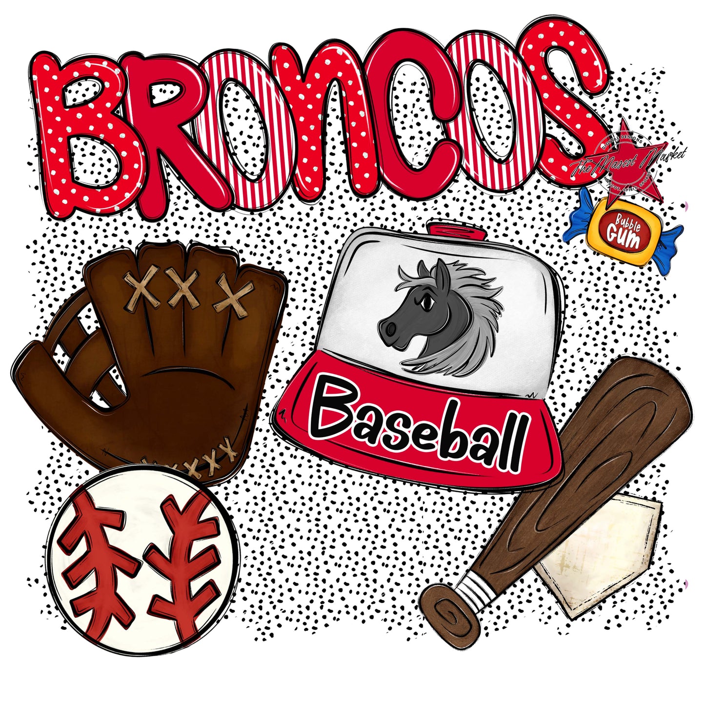Broncos Baseball Spirit-Red