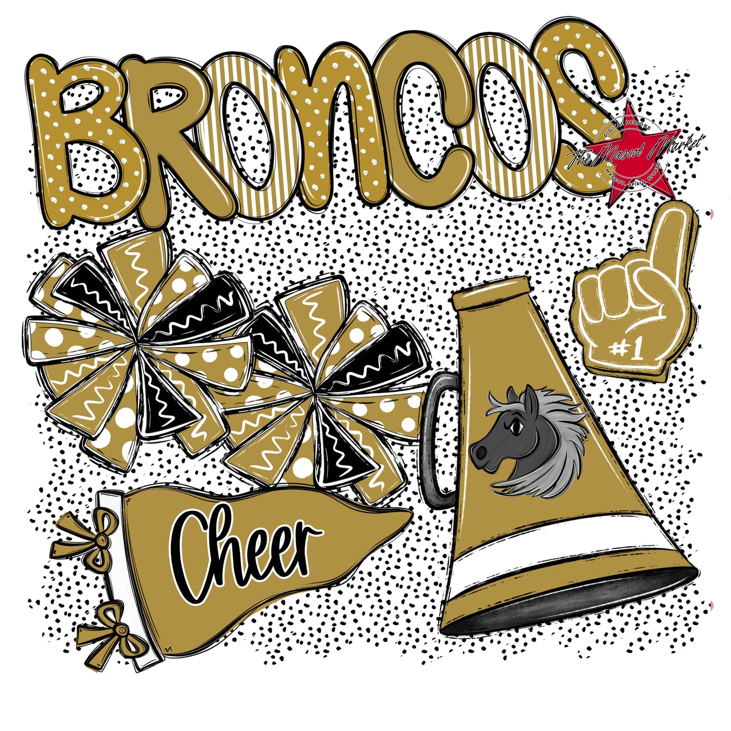 Broncos Cheer Spirit-Gold