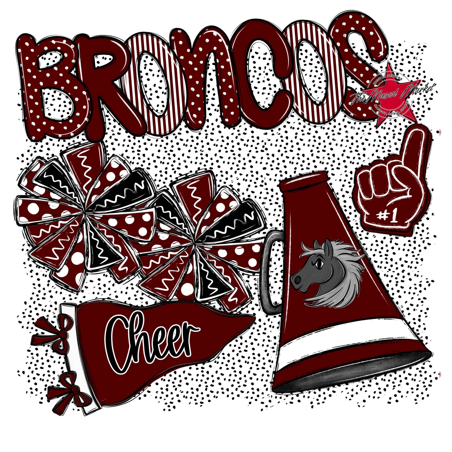 Broncos Cheer Spirit-Maroon