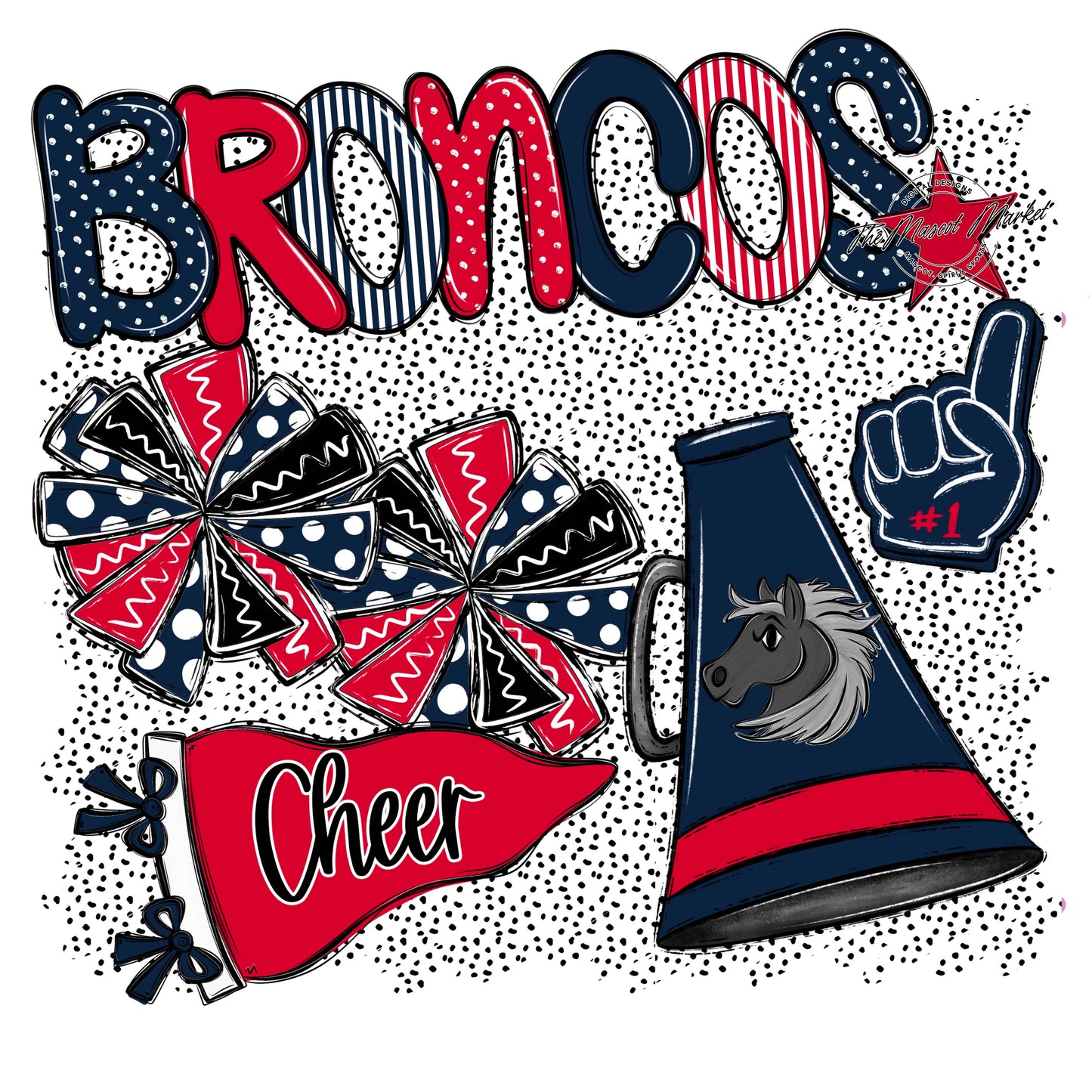 Broncos Cheer Spirit-Navy & Red
