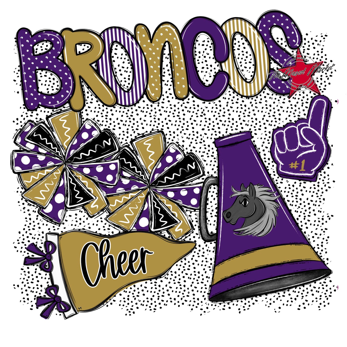 Broncos Cheer Spirit-Purple & Gold
