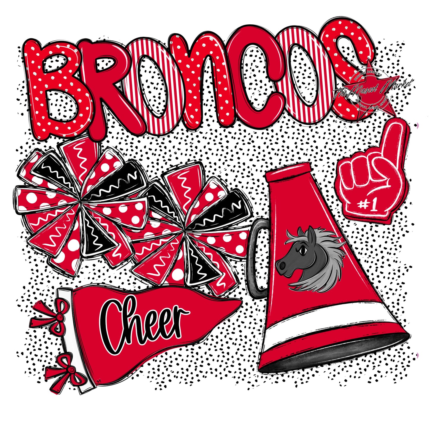 Broncos Cheer Spirit-Red
