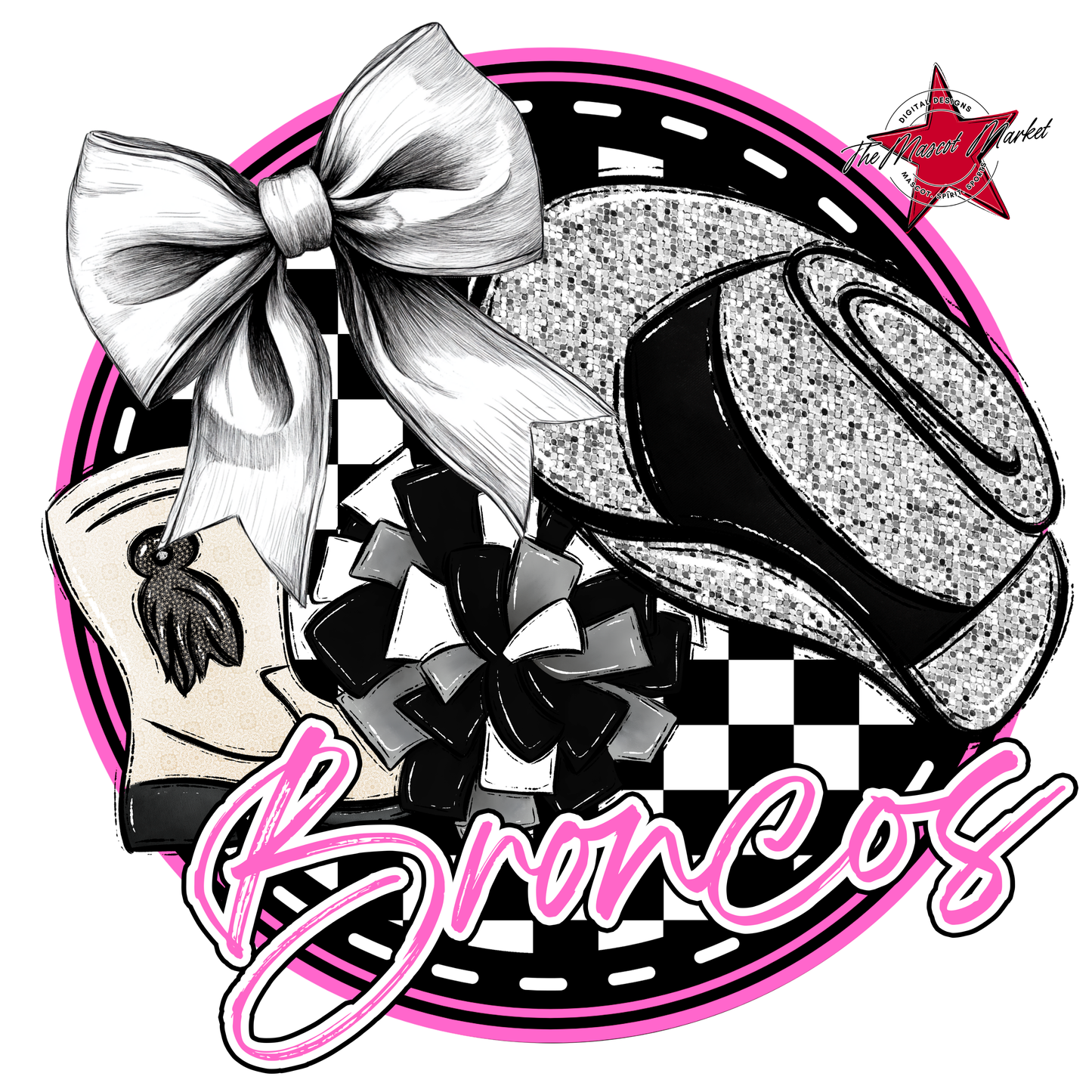 Broncos Circle Drillteam Design-Baby Pink