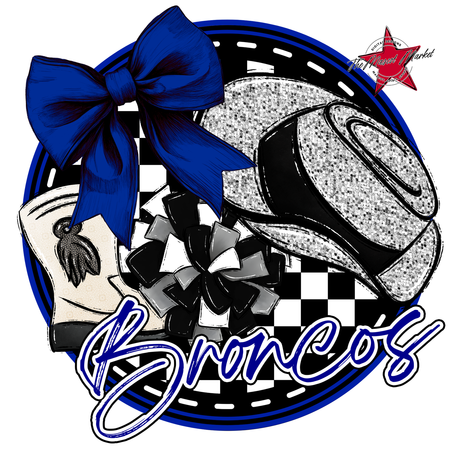 Broncos Circle Drillteam Design-Blue