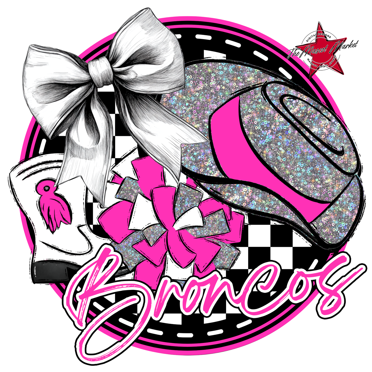 Broncos Circle Drillteam Design-Pink