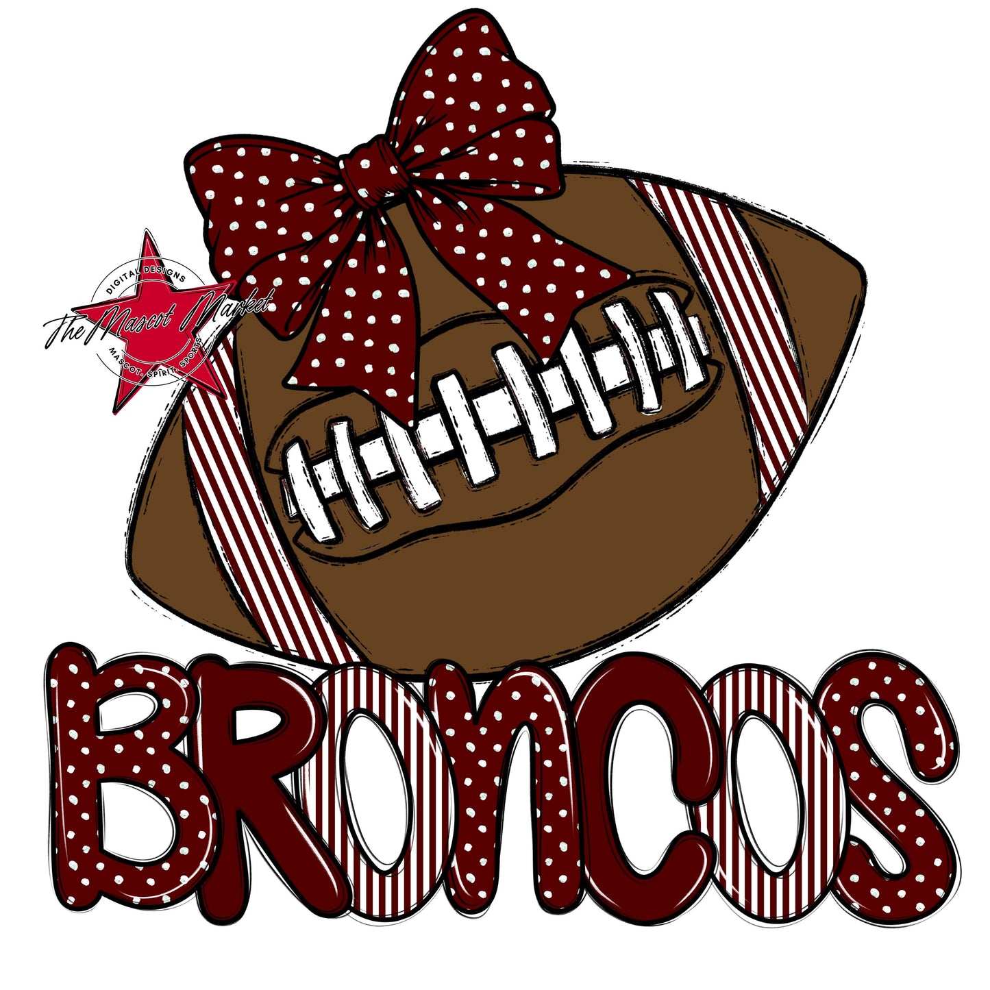 Broncos Football Spirit Design-Maroon