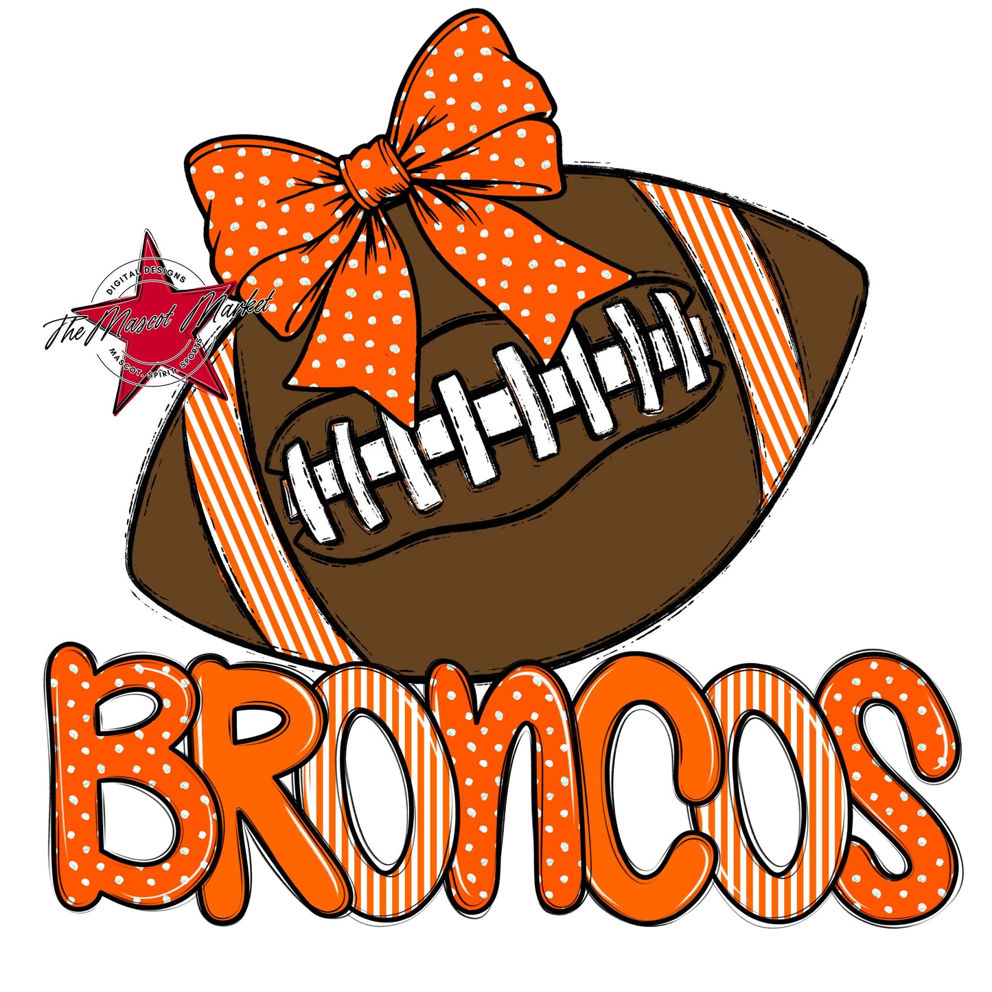 Broncos Football Spirit Design-Orange