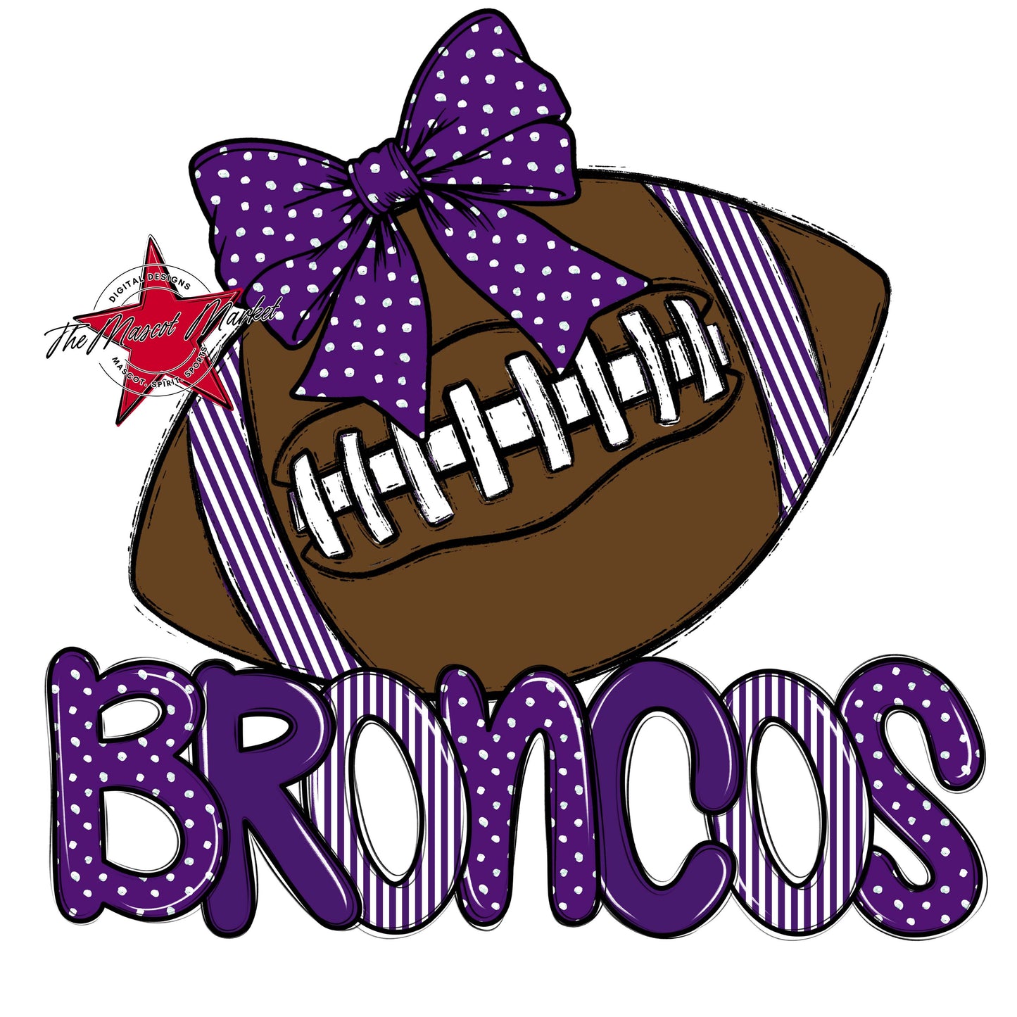 Broncos Football Spirit Design-Purple