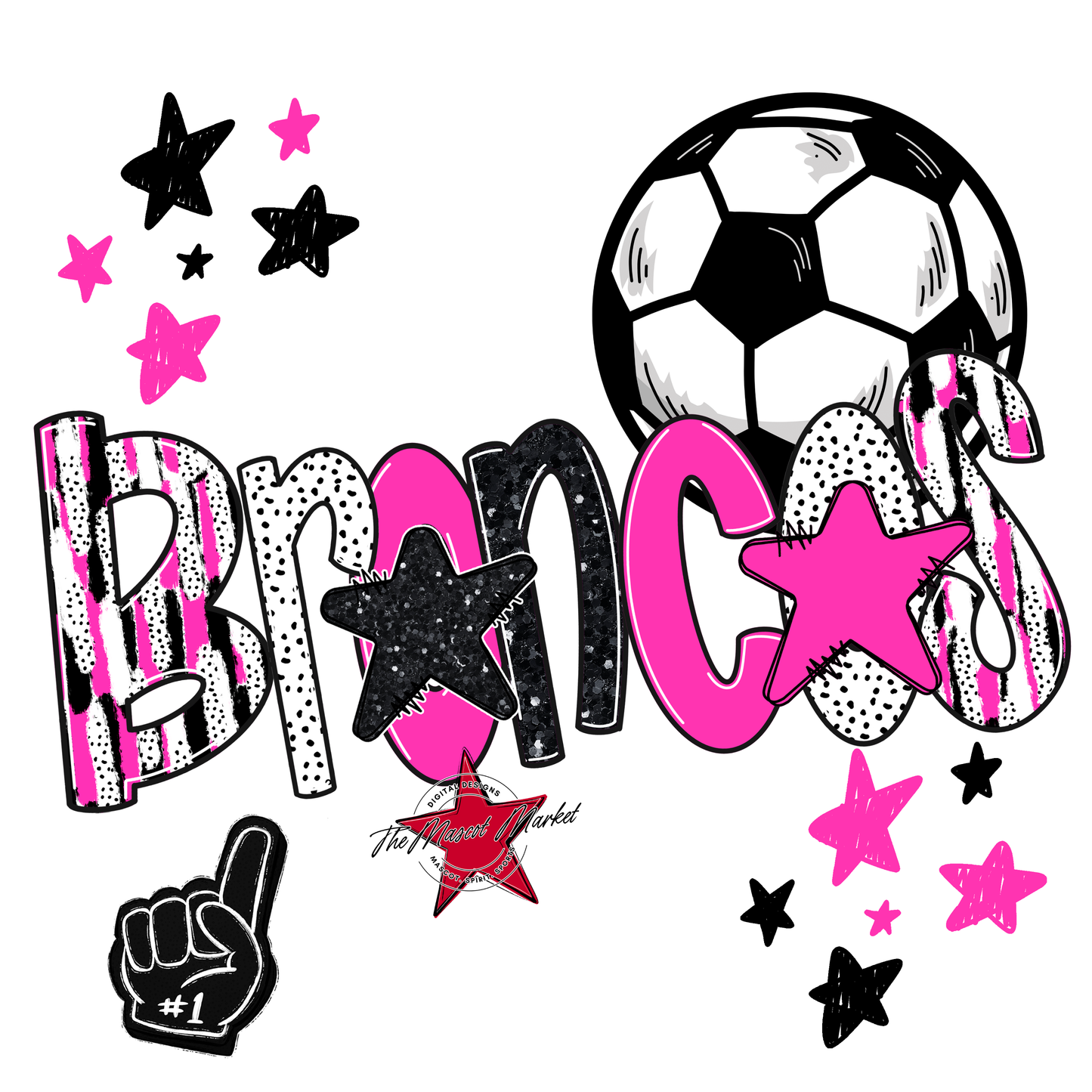 Broncos Soccer Scrape-Pink