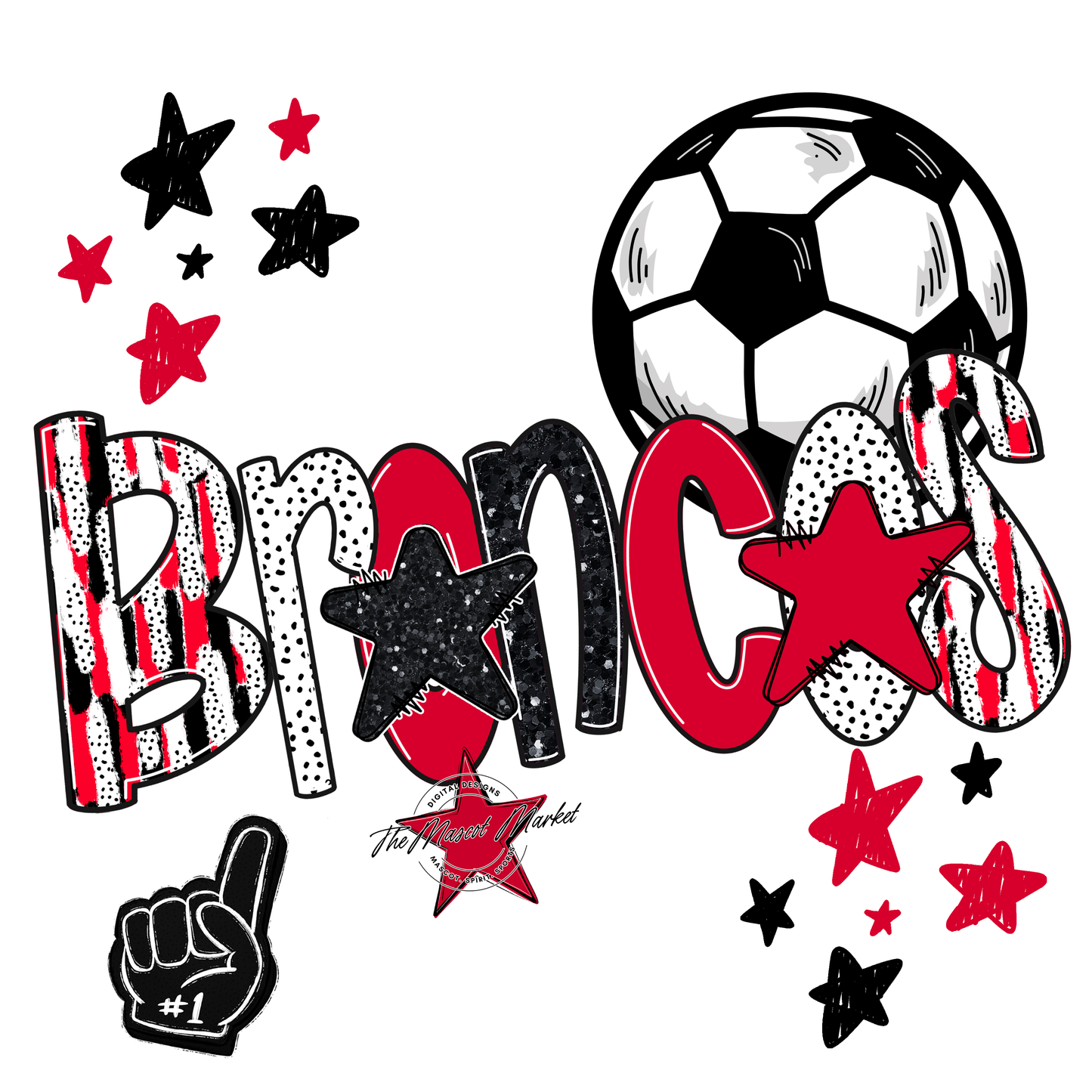 Broncos Soccer Scrape-Red