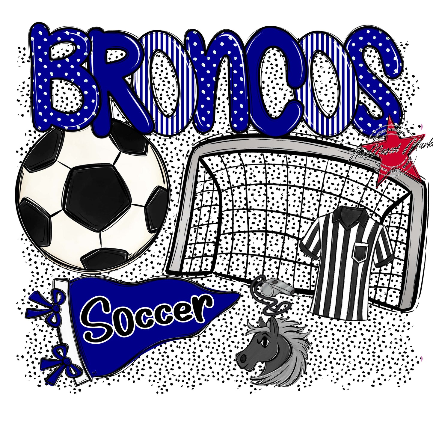Broncos Soccer Spirit-Blue