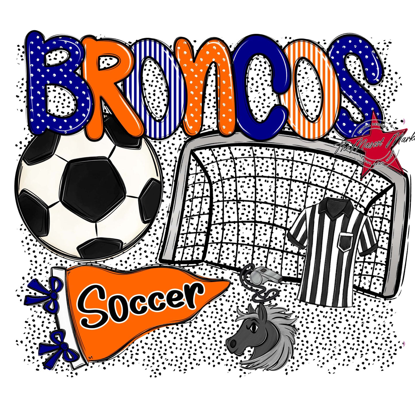Broncos Soccer Spirit-Blue & Orange