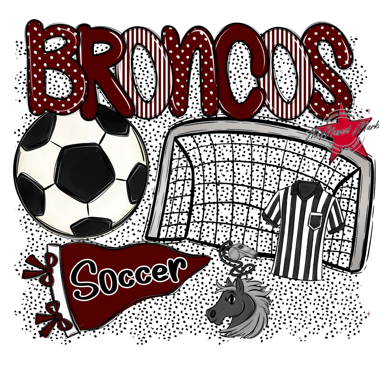 Broncos Soccer Spirit-Maroon