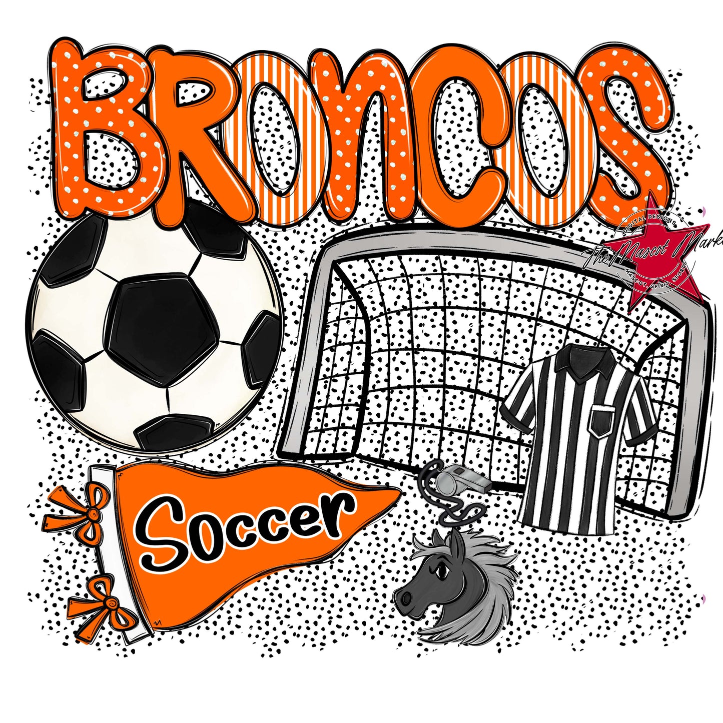 Broncos Soccer Spirit-Orange