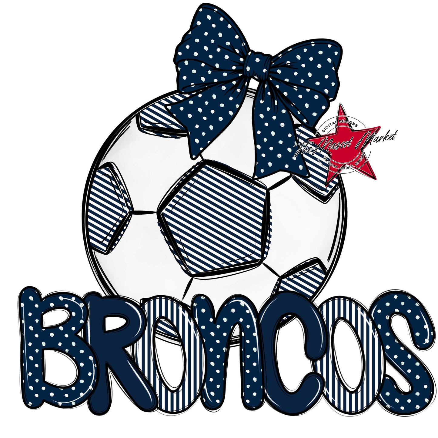 Broncos Soccer Spirit Design-Navy