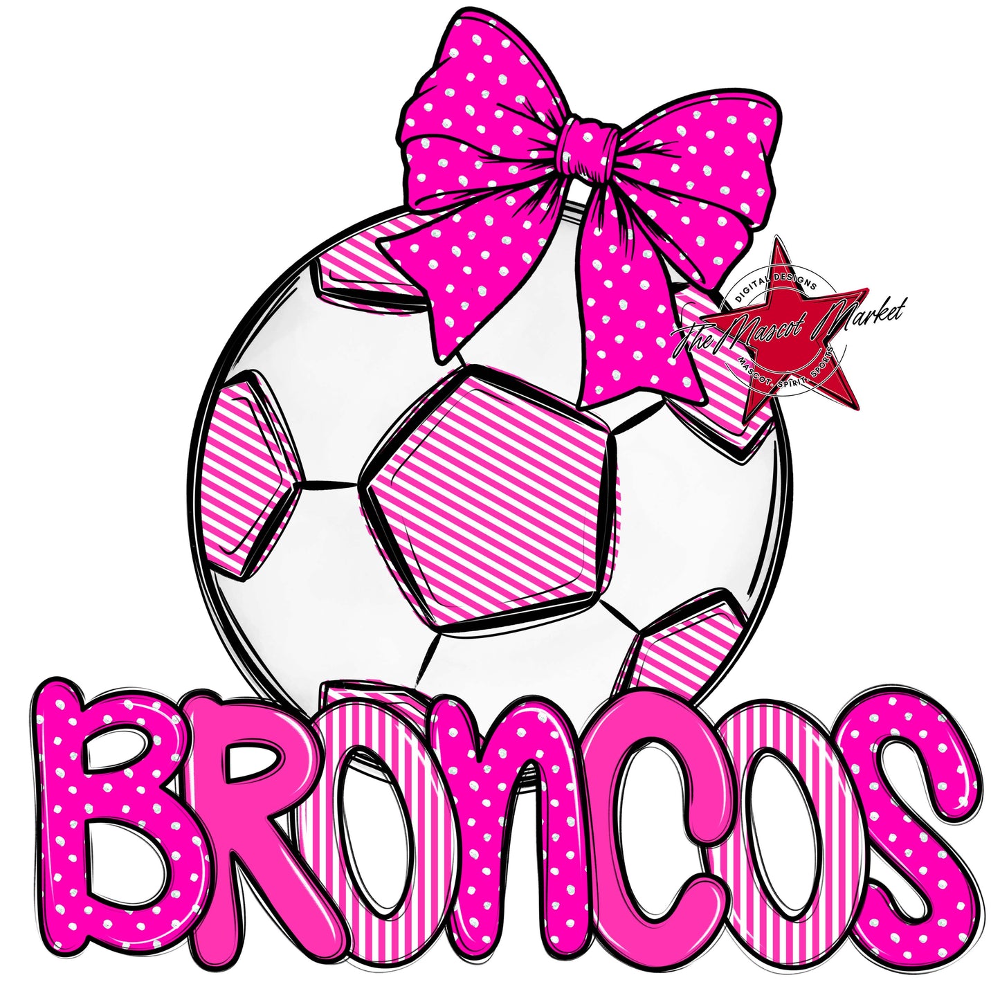Broncos Soccer Spirit Design-Pink