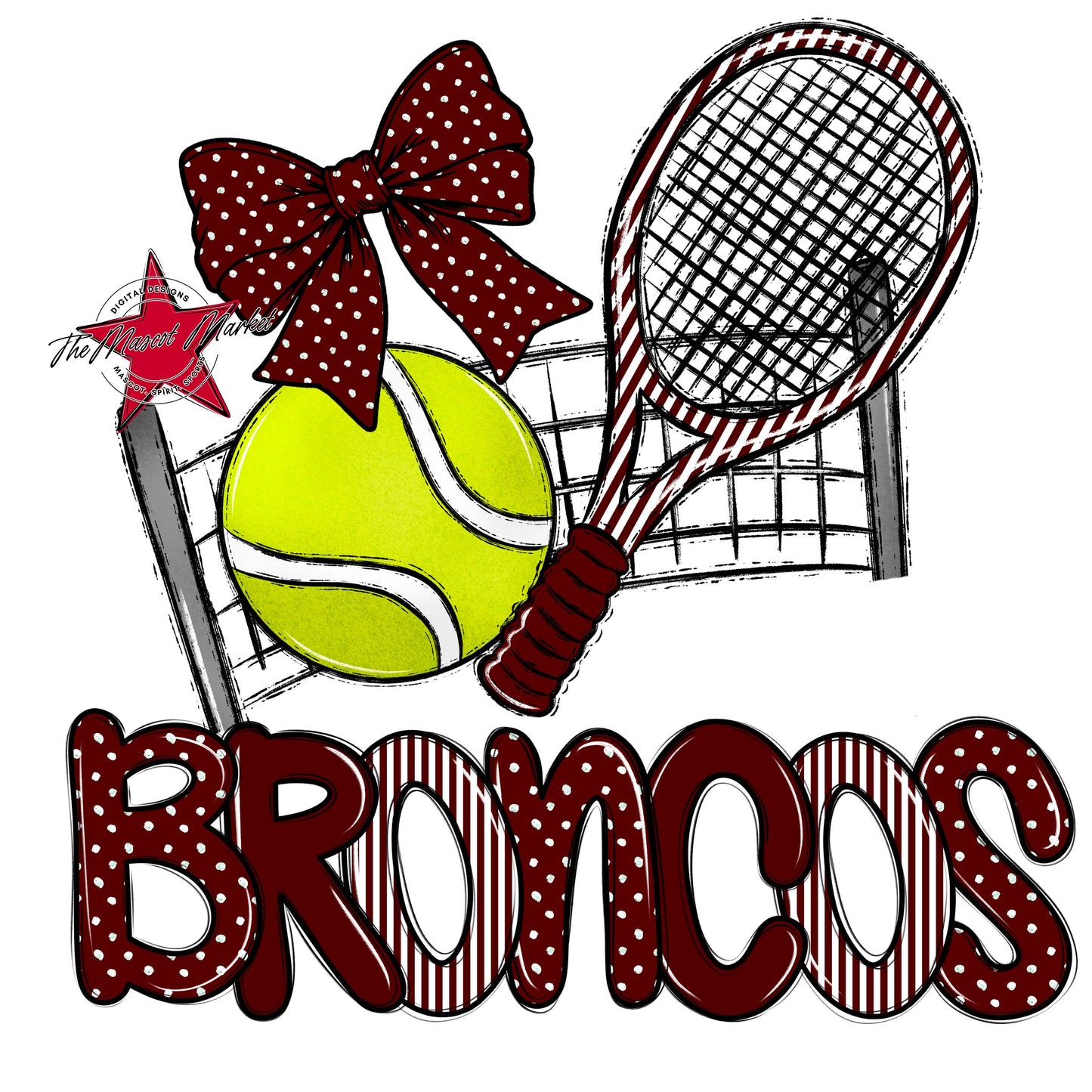 Broncos Tennis Spirit Design-Maroon