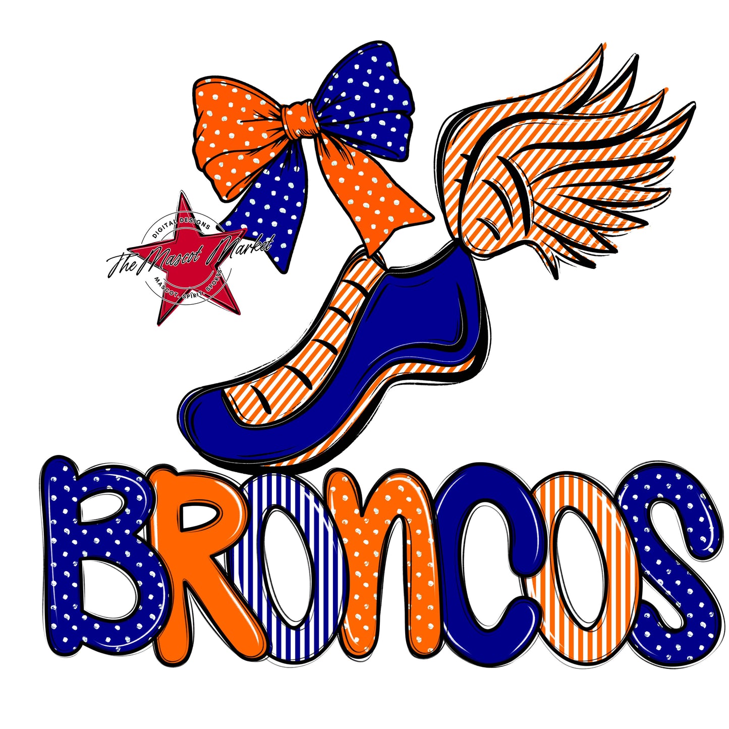 Broncos Track Spirit Design-Blue & Orange