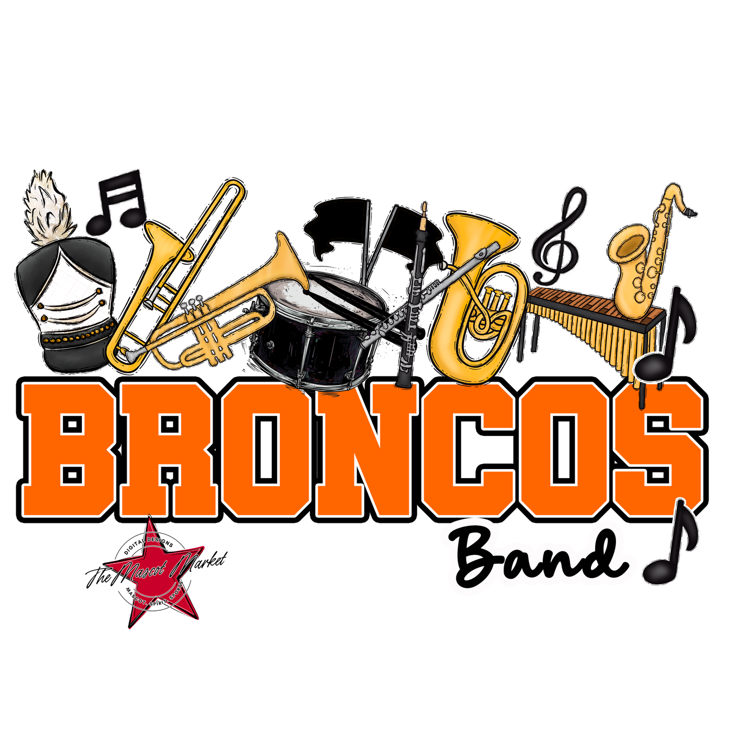 Broncos Varsity Band-Orange