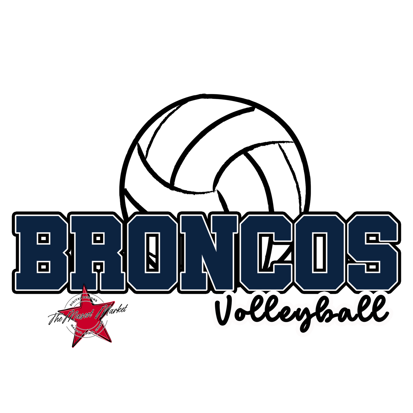 Broncos Varsity Volleyball-Navy