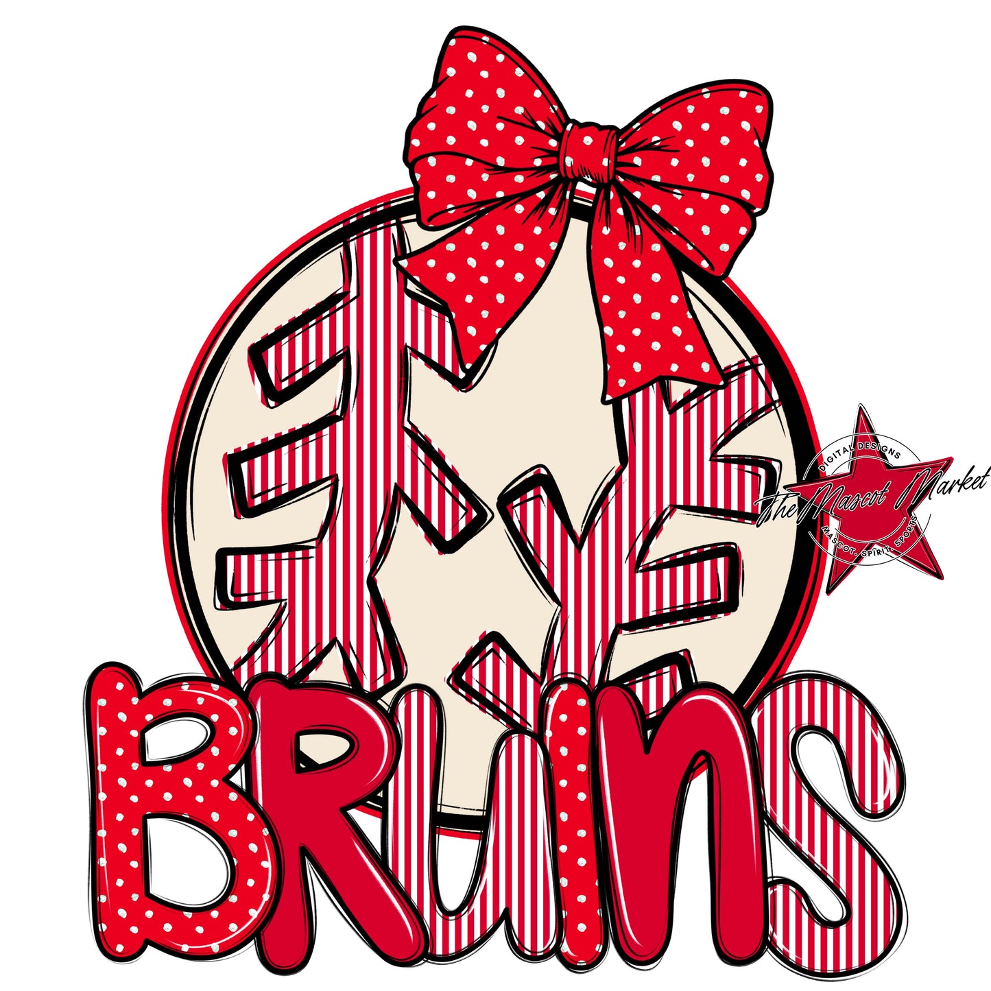 Bruins Baseball-Softball Spirit Design-Red