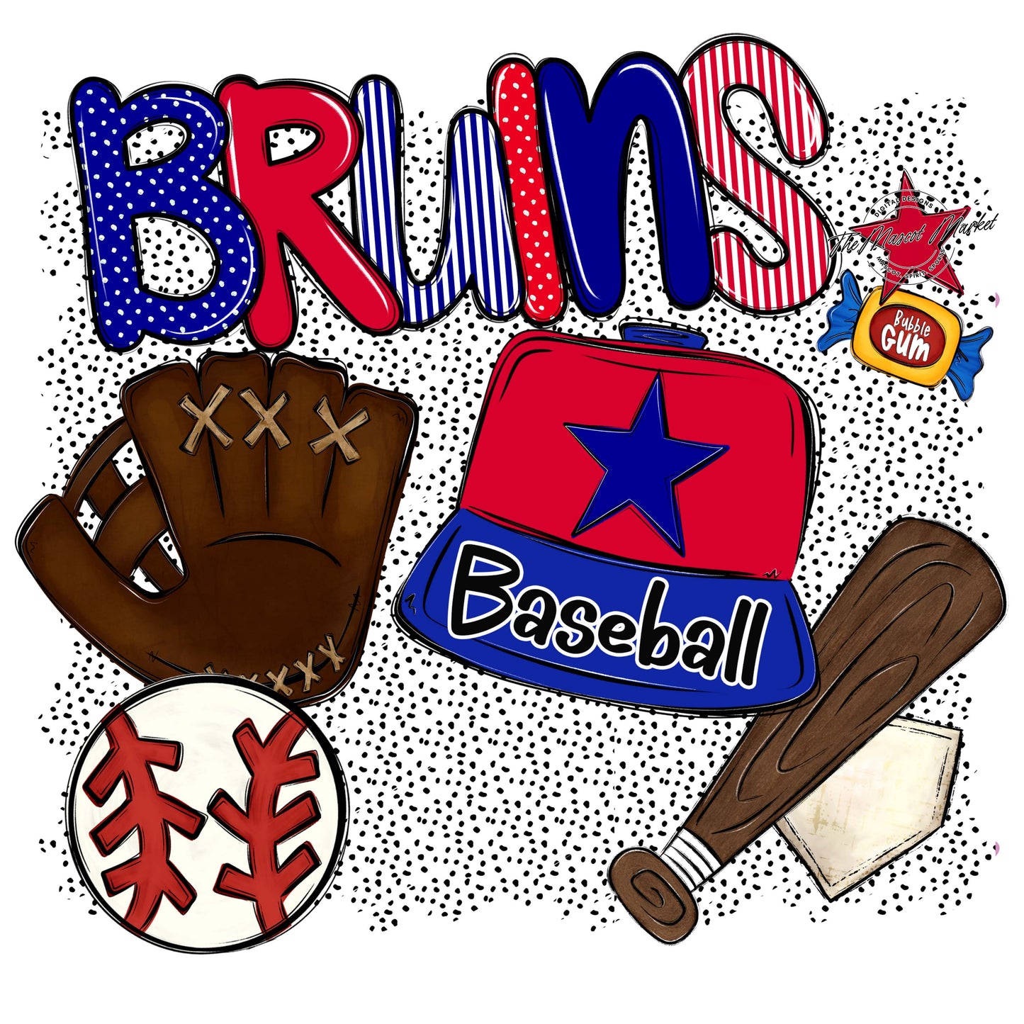 Bruins Baseball Spirit-Blue & Red