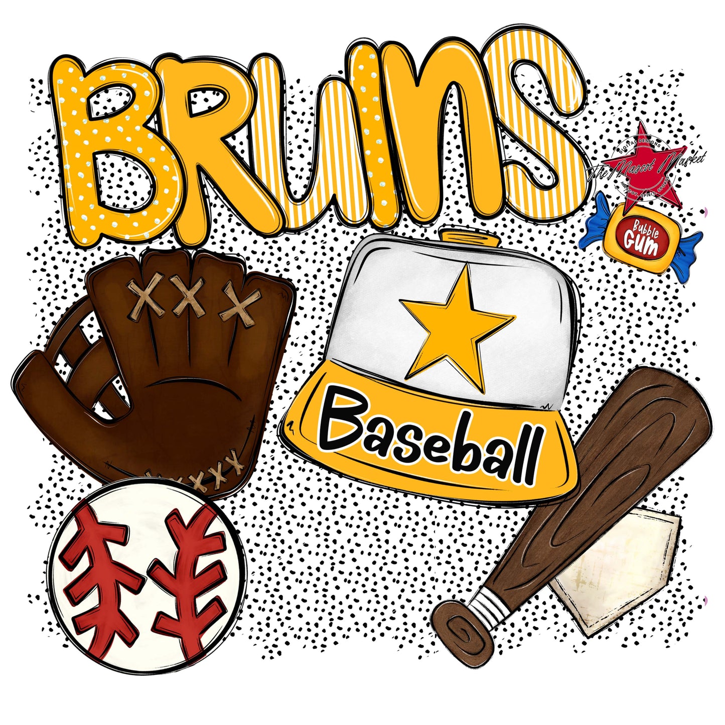 Bruins Baseball Spirit-Yellow