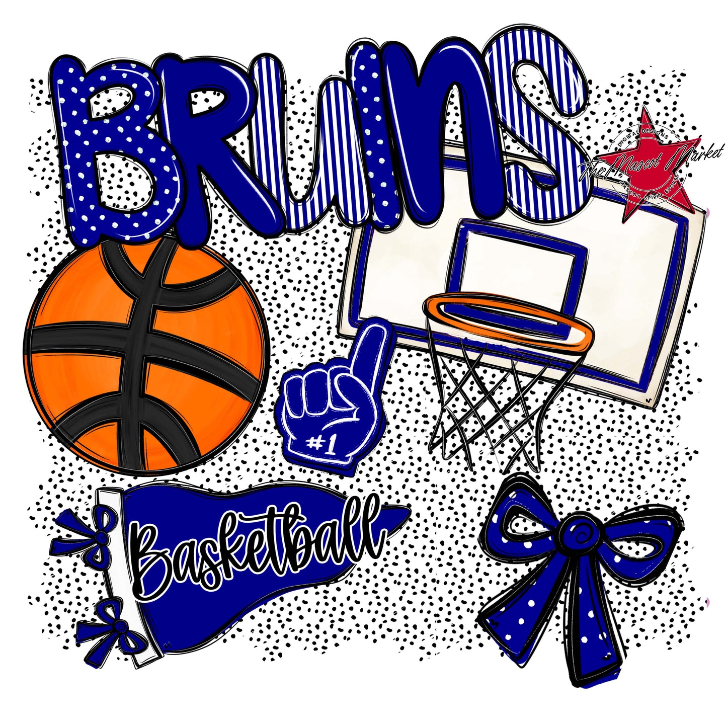 Bruins Basketball Spirit-Blue