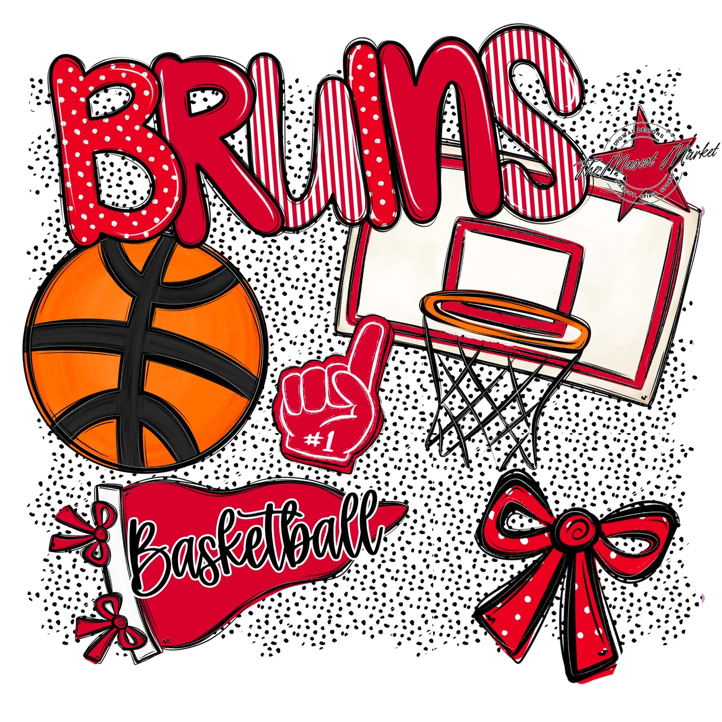 Bruins Basketball Spirit-Red