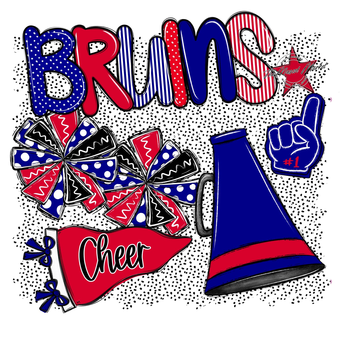 Bruins Cheer Spirit-Blue & Red