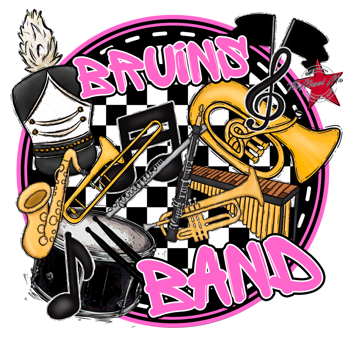 Bruins Circle Band Design-Baby Pink