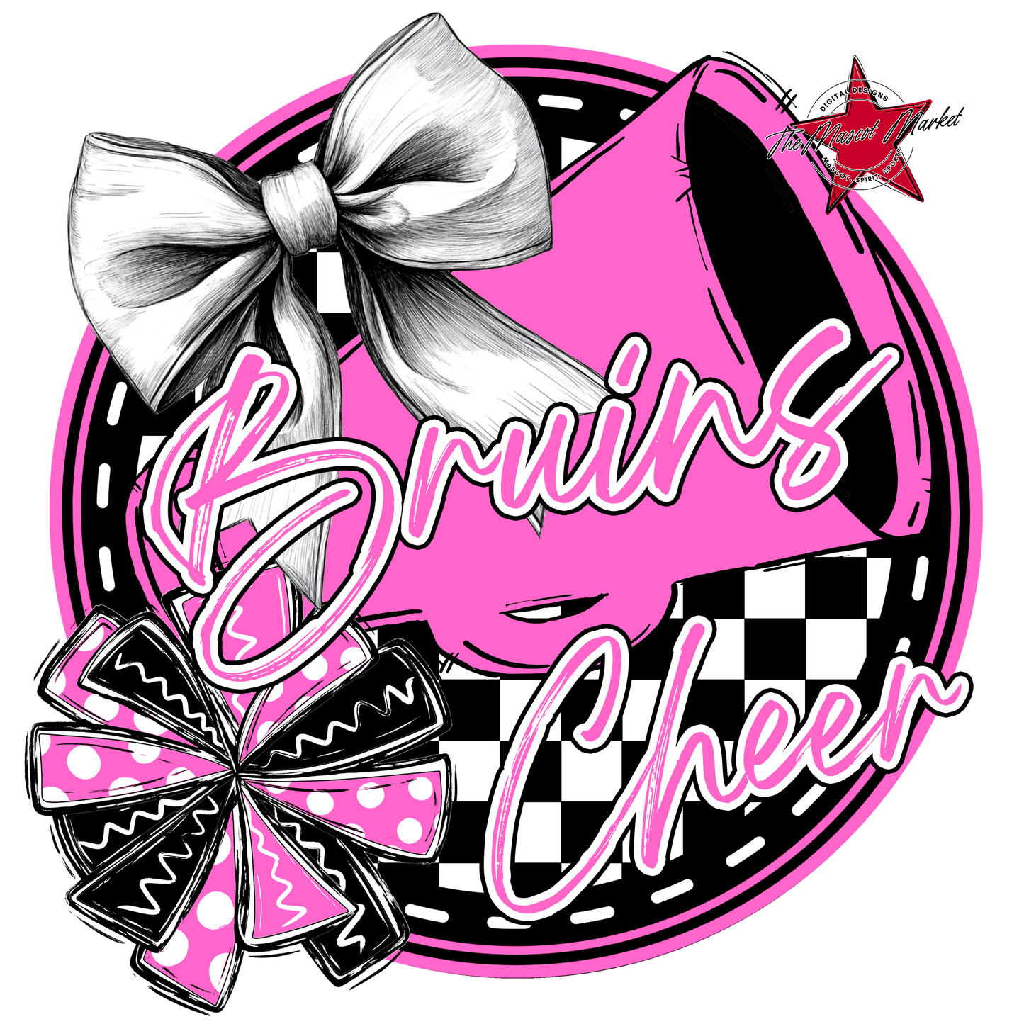 Bruins Circle Cheer Design-Baby Pink