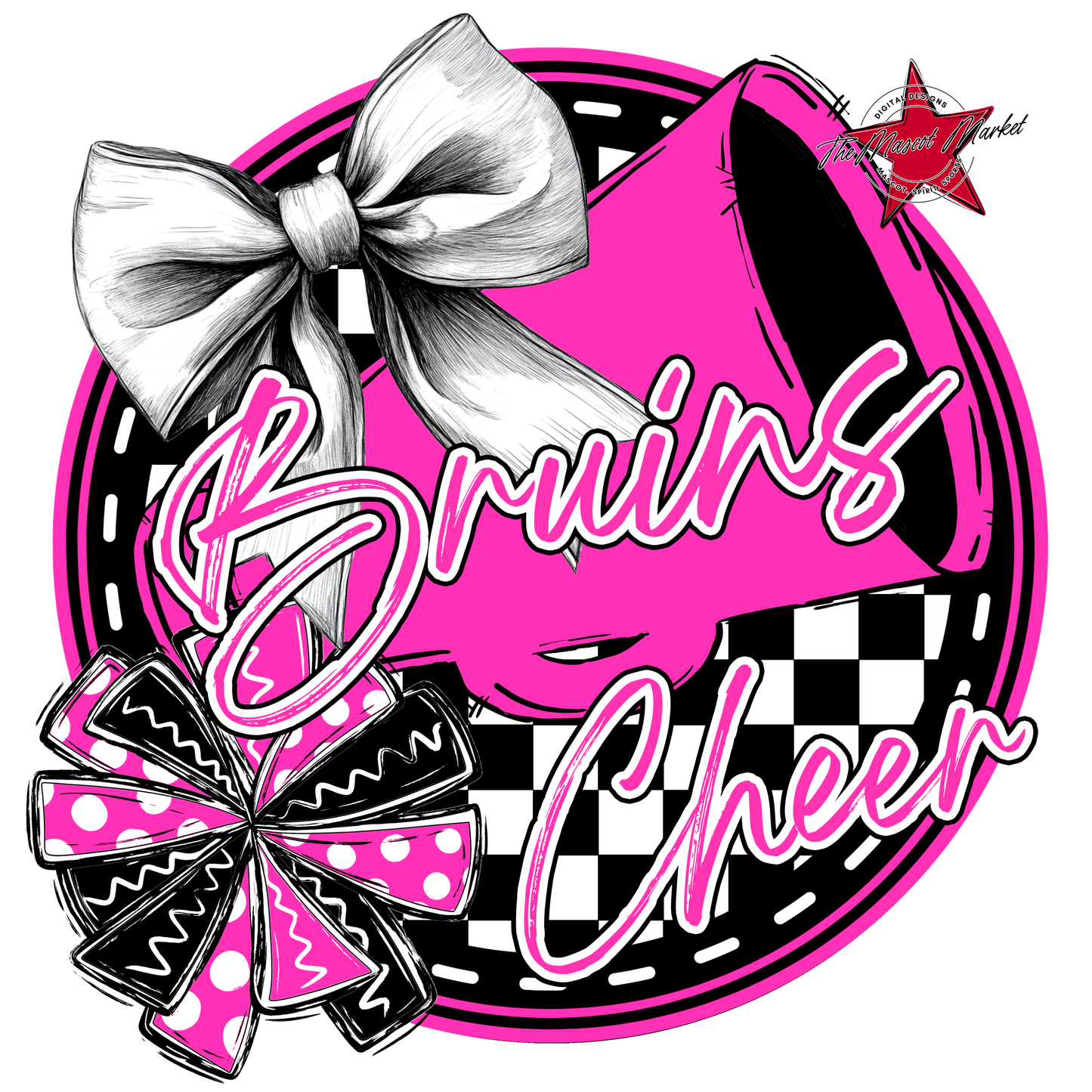 Bruins Circle Cheer Design-Pink