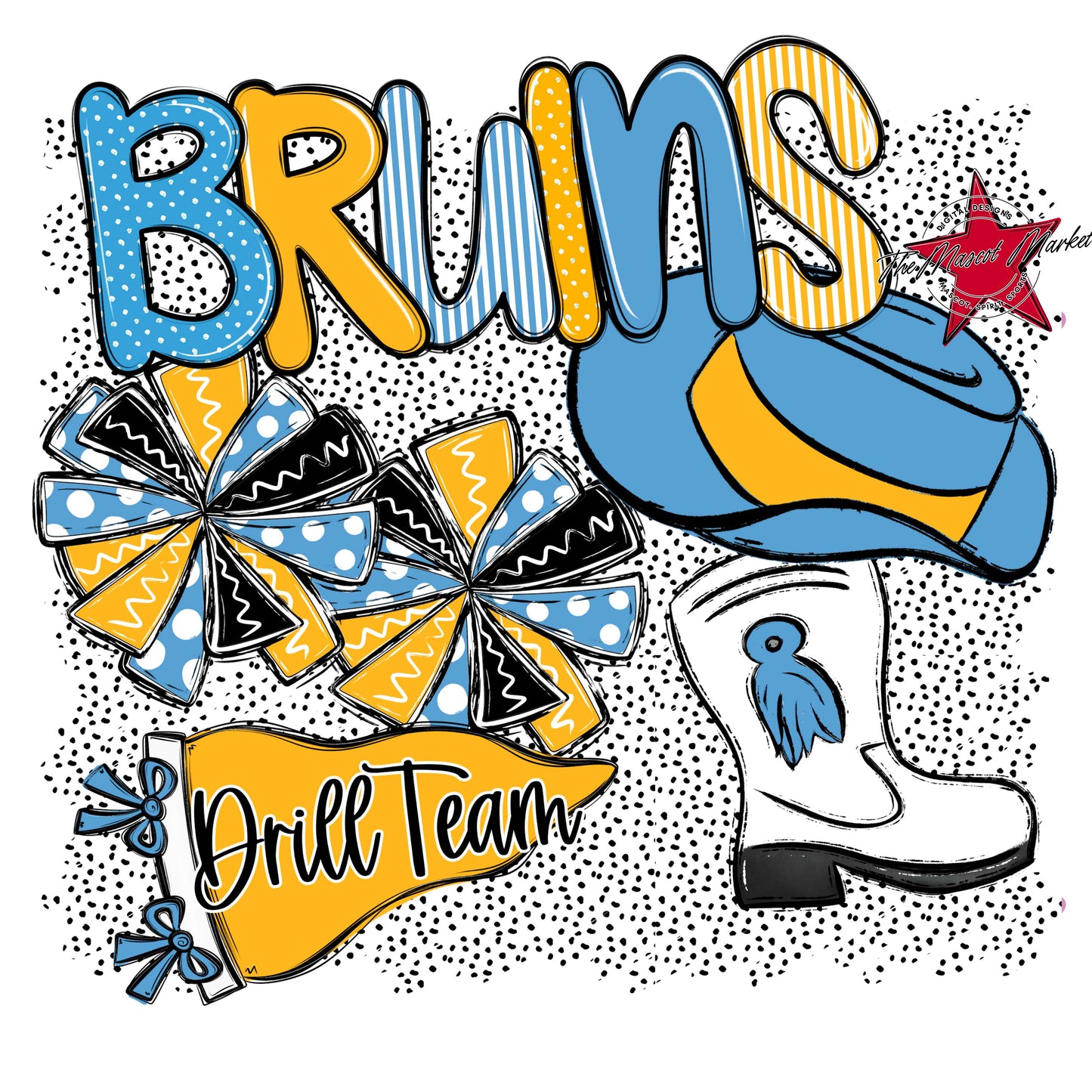 Bruins Drillteam Spirit-Carolina Blue & Yellow