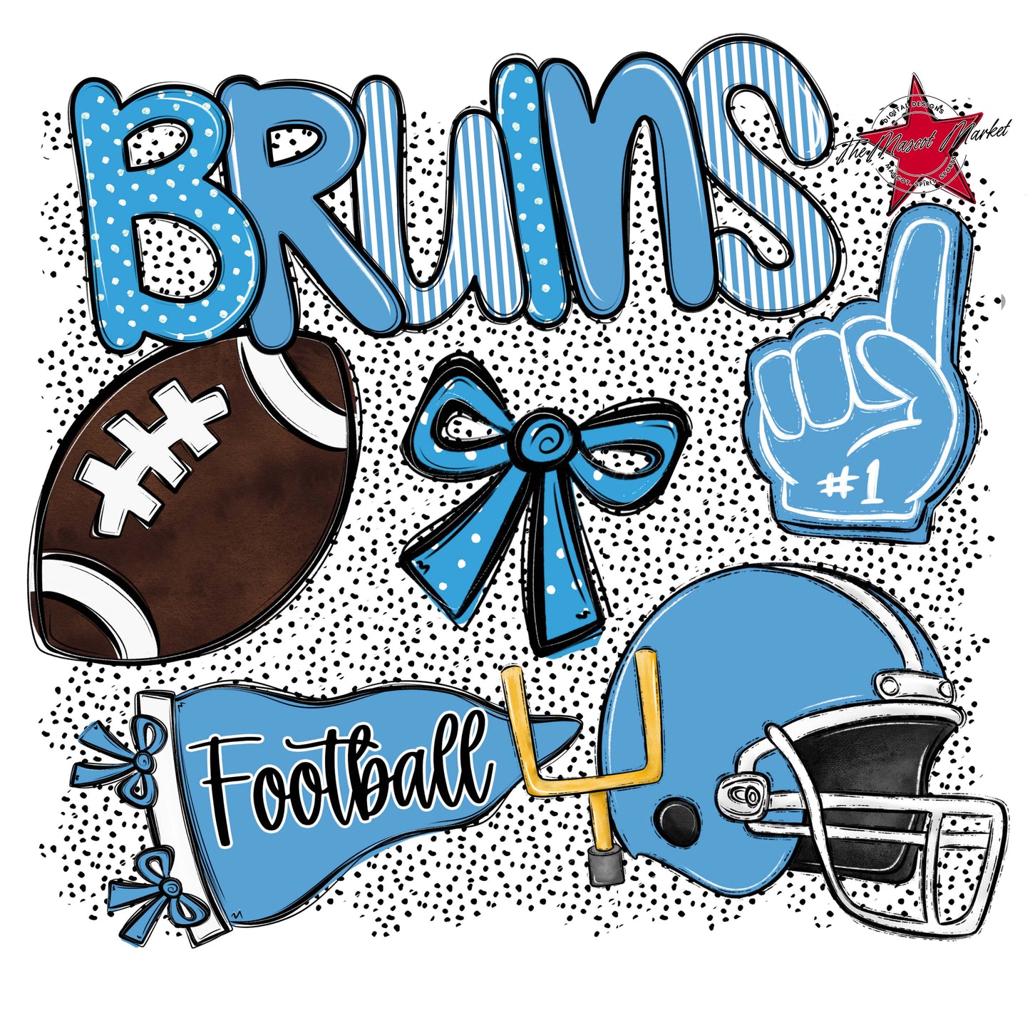 Bruins Football Spirit-Carolina Blue