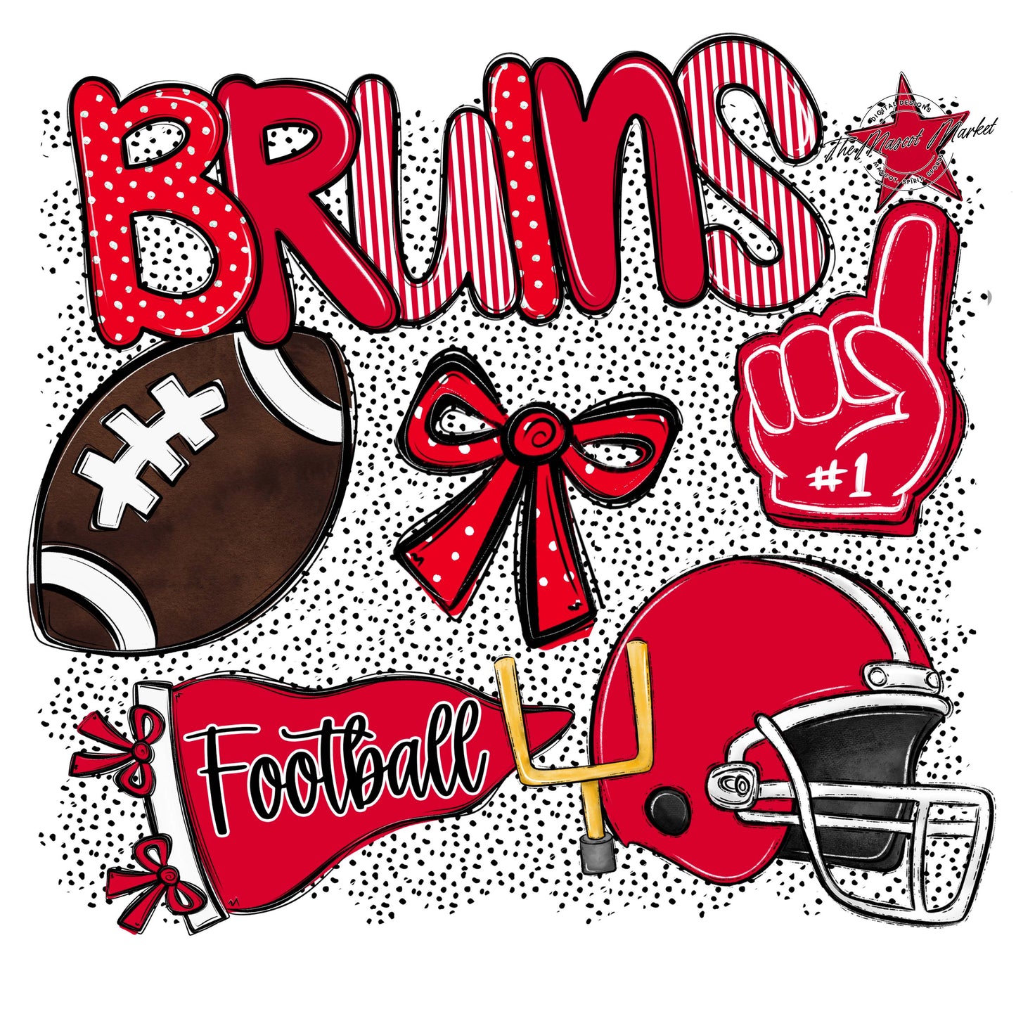 Bruins Football Spirit-Red