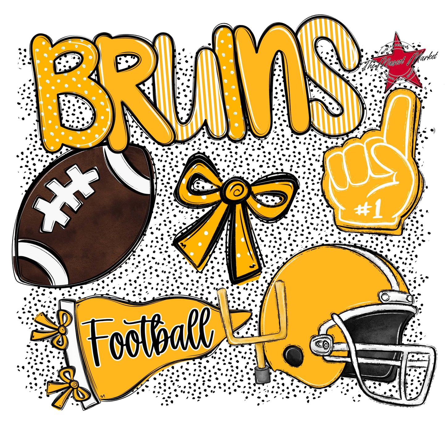 Bruins Football Spirit-Yellow
